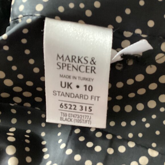 Marks & Spencer Vintage Women's Black Blazer Lined Cropped Classic Office UK 10 - Picture 6 of 7